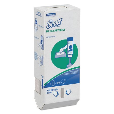 SCOTT MegaCartridge Napkins, 1-Ply, 8 2/5 x 6 1/2, White, PK5250, 5250PK 98908